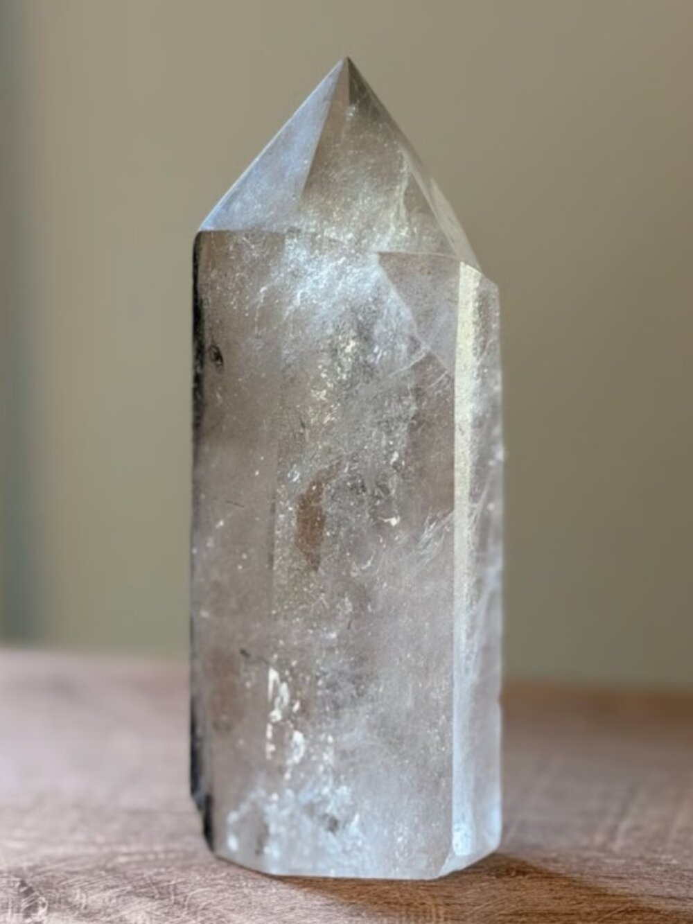 Tourmalinated Quartz Tower | Black Tourmaline in Clear Quartz | Unique Inclusion